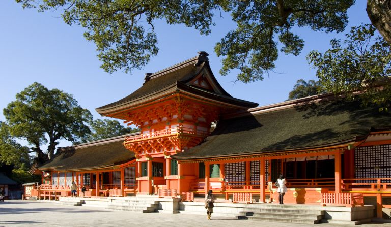 Usa Shrine (Oita): Originally built in the 8th century, Usa Shine is the most important of thousands of shrines dedicated to Hachiman, the god of archery and war. After getting a fortune paper (omikuji) -- hopefully a daikichi (exceptionally lucky) one, visitors can enjoy a local specialty called negiyaki, or green onion pancake, in the shrine area.