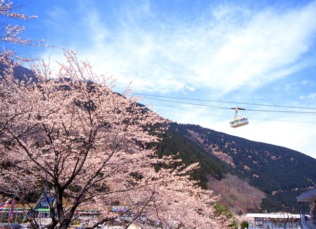 Kintetsu Beppu Ropeway (Oita): For those who don't enjoy hiking, this cable car can carry 101 passengers at a time to the top of the 1,375-meter-high Mount Tsurumi in 10 minutes. From the top, there's a view of Beppu, Mount Yufu and Kuju Mountain Range. The best time to ride up is during spring when more than 2,000 cherry trees blossom on the mountain.